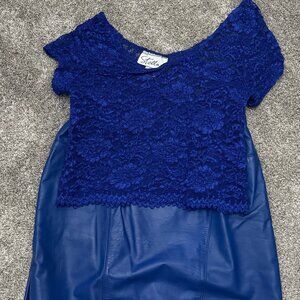 Lace top and Kid Leather Skirt